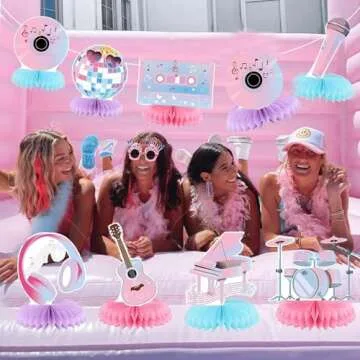 Taylor Swift Music Party Honeycomb Centerpieces for Birthdays