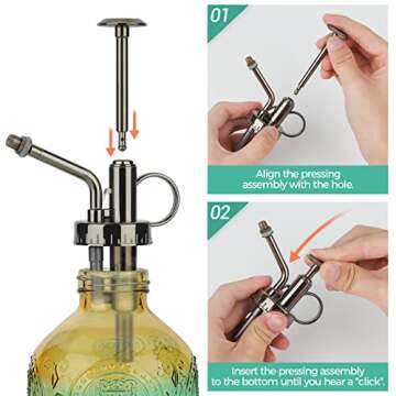 T4U Glass Plant Mister 200ML Vintage Decorative Sprayer