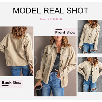 Dokotoo Women's Oversized Corduroy Jacket Comfortable & Stylish