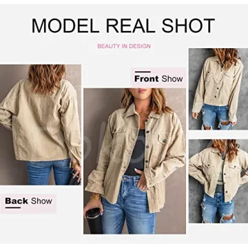 Dokotoo Women's Oversized Corduroy Jacket Comfortable & Stylish