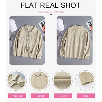 Dokotoo Women's Oversized Corduroy Jacket Comfortable & Stylish