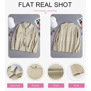 Dokotoo Women's Oversized Corduroy Jacket Comfortable & Stylish