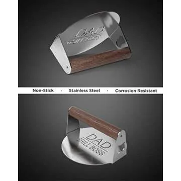 GALVANOX BBQ Press Gift for DAD - Stainless Steel Grill Tool