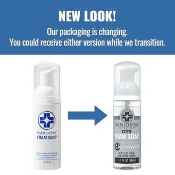 Saniderm Foaming Tattoo Soap (1.7oz Travel Size) – Gentle Soap for Tattooed Skin, Infused with Antimicrobial Colloidal Silver, Aloe Vera, and Nourishing Sea Buckthorn Oil