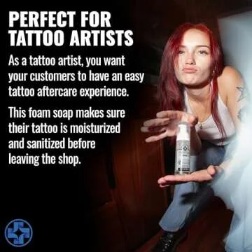 Saniderm Foaming Tattoo Soap (1.7oz Travel Size) – Gentle Soap for Tattooed Skin, Infused with Antimicrobial Colloidal Silver, Aloe Vera, and Nourishing Sea Buckthorn Oil