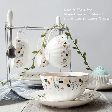 BigNoseDeer Elegant Porcelain Tea Cup Set - Unique Gift!