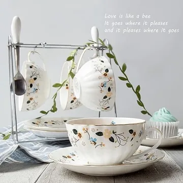 BigNoseDeer Elegant Porcelain Tea Cup Set - Unique Gift!