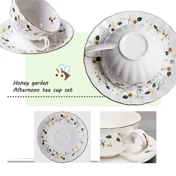 BigNoseDeer Elegant Porcelain Tea Cup Set - Unique Gift!
