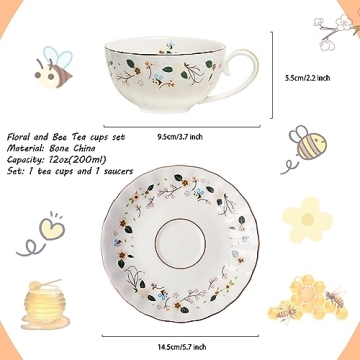 BigNoseDeer Elegant Porcelain Tea Cup Set - Unique Gift!