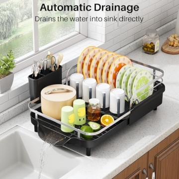 SAYZH Expandable Dish Drying Rack for Kitchen Counter