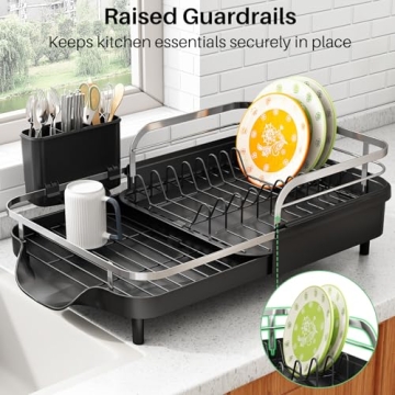 SAYZH Expandable Dish Drying Rack for Kitchen Counter