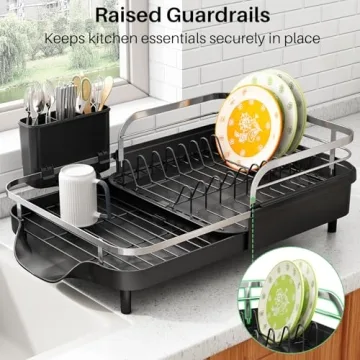 SAYZH Expandable Dish Drying Rack for Kitchen Counter