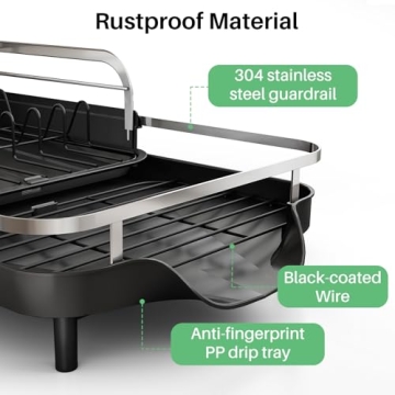 SAYZH Expandable Dish Drying Rack for Kitchen Counter