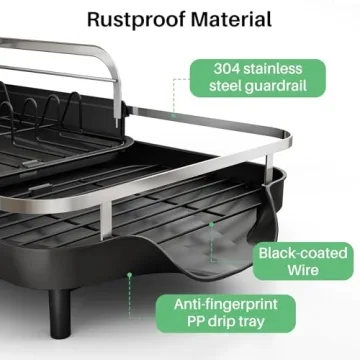 SAYZH Expandable Dish Drying Rack for Kitchen Counter