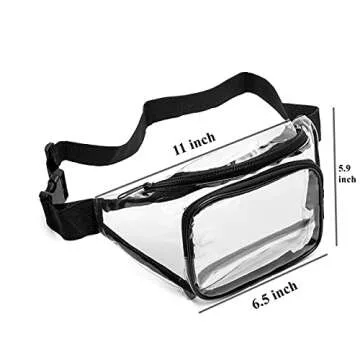 Clear Fanny Pack for Women, Bycobecy Clear Waist Bag with Adjustable Strap, Transparent Clear Stadiu...