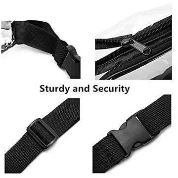 Clear Fanny Pack for Women, Bycobecy Clear Waist Bag with Adjustable Strap, Transparent Clear Stadium Bag for Concerts, Sports and Traveling (Black)