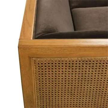 Stylish Jennifer Taylor Home Tuxedo Cane Rattan Sofa