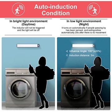 54-LED Motion Sensor Cabinet Light,Under Counter Closet Lighting, Wireless USB Rechargeable Kitchen Night Lights,Battery Powered Light,Uniform Light for Wardrobe,Cabinet,Cupboard（warm light）-2Pack