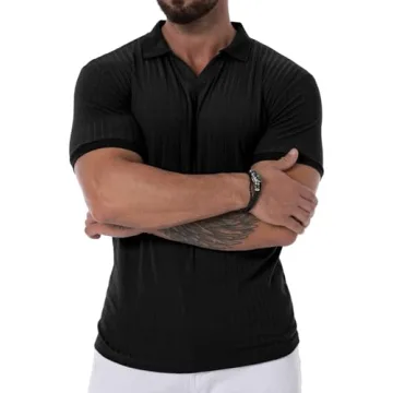 Askdeer Men's Slim Fit Muscle Polo Shirt for All Occasions