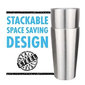 Stainless Steel Vacuum Insulated Pint Glasses Set of 4