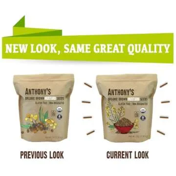 Organic Brown Mustard Seeds - Non-GMO, Gluten Free, Keto-Friendly