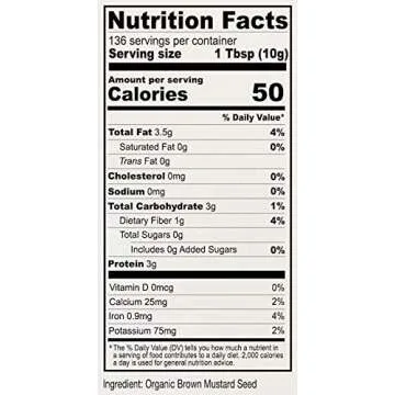 Organic Brown Mustard Seeds - Non-GMO, Gluten Free, Keto-Friendly