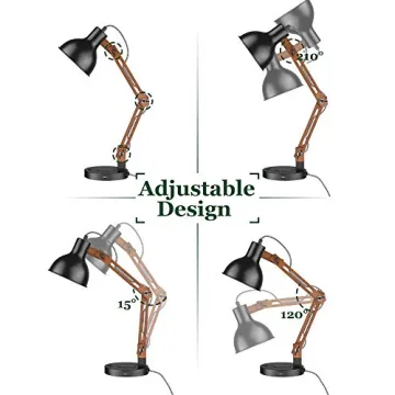 Stylish ELYONA Sapele Wood Desk Lamp with Wireless Charging