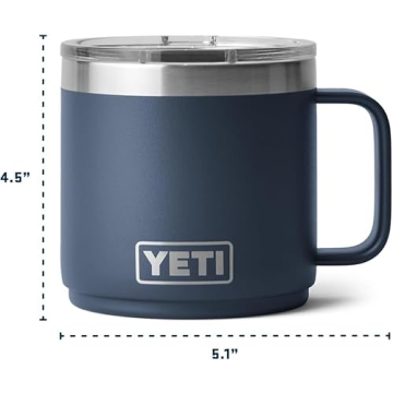 YETI 14 oz Ceramic Lined Stackable Insulated Mug in Black Stone
