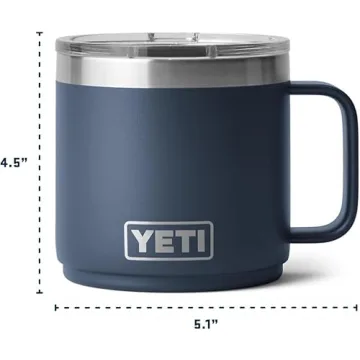 YETI 14 oz Ceramic Lined Stackable Insulated Mug in Black Stone
