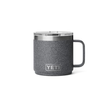 YETI 14 oz Ceramic Lined Stackable Insulated Mug in Black Stone