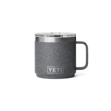 YETI 14 oz Ceramic Lined Stackable Insulated Mug in Black Stone