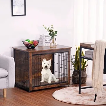 Stylish DWANTON Dog Crate Furniture with Cushion