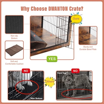 Stylish DWANTON Dog Crate Furniture with Cushion