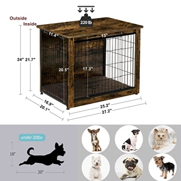 Stylish DWANTON Dog Crate Furniture with Cushion