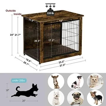 Stylish DWANTON Dog Crate Furniture with Cushion