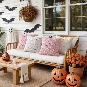 MIULEE Cute Ghost Halloween Pillow Covers for Decor