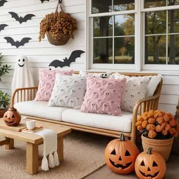 MIULEE Cute Ghost Halloween Pillow Covers for Decor