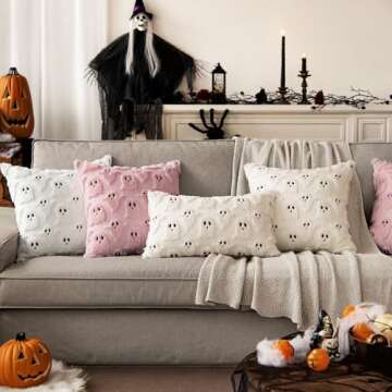 MIULEE Cute Ghost Halloween Pillow Covers for Decor