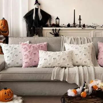 MIULEE Cute Ghost Halloween Pillow Covers for Decor