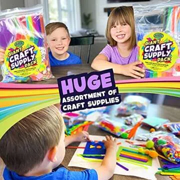 Arts and Crafts Supplies Kit for Kids - Boys and Girls Age 4 5 6 7 8 Years Old - Toddler Art Set Activity Materials in Bulk - Great for Preschool, Homeschool, and Kindergarten DIY Crafting Projects