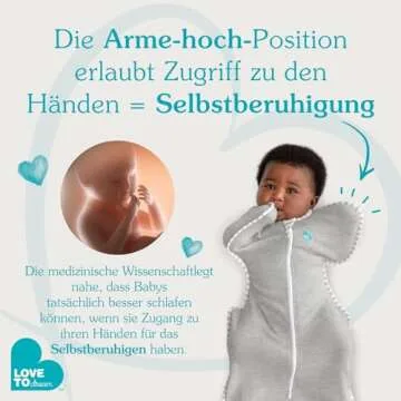 Love to Dream Swaddle UP, Baby Sleep Sack, Self-Soothing Swaddles for Newborns, Get Longer Sleep, Snug Fit Helps Calm Startle Reflex, New Born Essentials for Baby, 1.0 TOG, 5-8.5 lbs, Dreamer