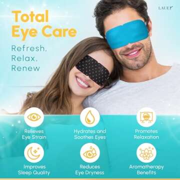 Heated Eye Steam Mask Dry Eyes Self Warm Compress Dark Circles Puffiness Treatment Warming Eye Mask ...