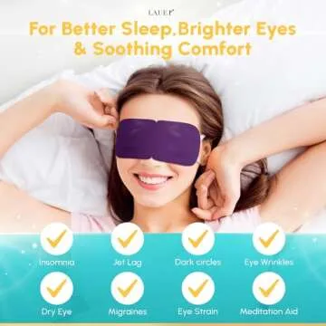 Heated Eye Steam Mask Dry Eyes Self Warm Compress Dark Circles Puffiness Treatment Warming Eye Mask for Relaxation & Moist Heat Therapy Fatigue, Stress, and Migraine 12 Pack 6 Aromas Home Spa Eye Pad