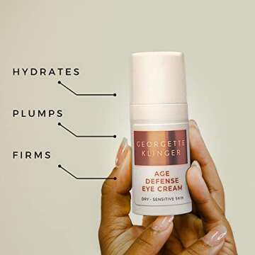 Georgette Klinger Age Defense Eye Cream – Rich Eye Balm: Lifts and Firms for Youthful Appearance, With 5 Botanical Oils to Hydrate while Diminishing Fine Lines and Wrinkles – 1/2 oz