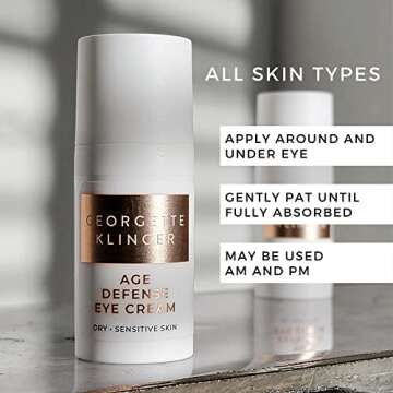 Georgette Klinger Age Defense Eye Cream – Rich Eye Balm: Lifts and Firms for Youthful Appearance, With 5 Botanical Oils to Hydrate while Diminishing Fine Lines and Wrinkles – 1/2 oz