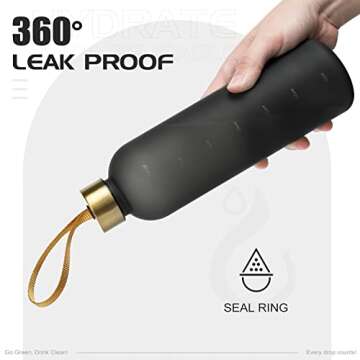 Opard 27oz/32oz Motivational Water Bottle with Time Marker to Drink, Reusable Plastic Bottle with BPA Free Tritan for Gym and Sports