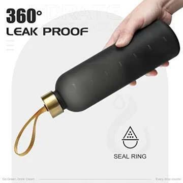 Opard 27oz/32oz Motivational Water Bottle with Time Marker to Drink, Reusable Plastic Bottle with BPA Free Tritan for Gym and Sports