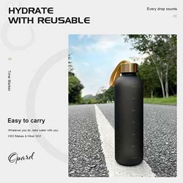 Opard 27oz/32oz Motivational Water Bottle with Time Marker to Drink, Reusable Plastic Bottle with BPA Free Tritan for Gym and Sports
