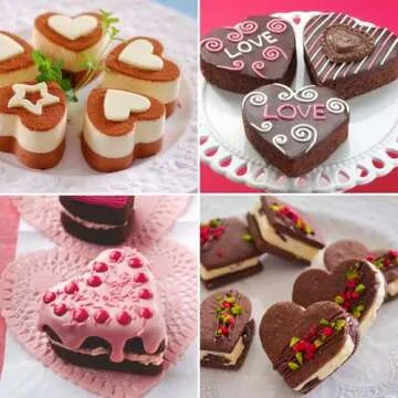 Actvty Heart Shaped Silicone Mold, 6 Holes Heart Molds for Chocolate,Muffins,Cake, Jelly Pudding, Handmade Soap, Bath Bombs Making, Set of 2