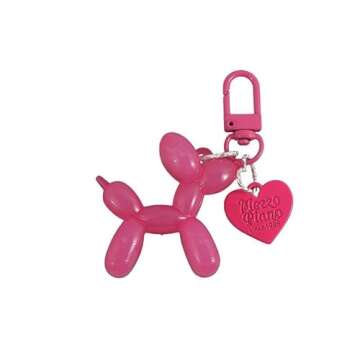 tenghong2021 Cute Jelly Balloon Dog Keychain for Women Key Chain for Car Keys Handbag Purse Accessor...